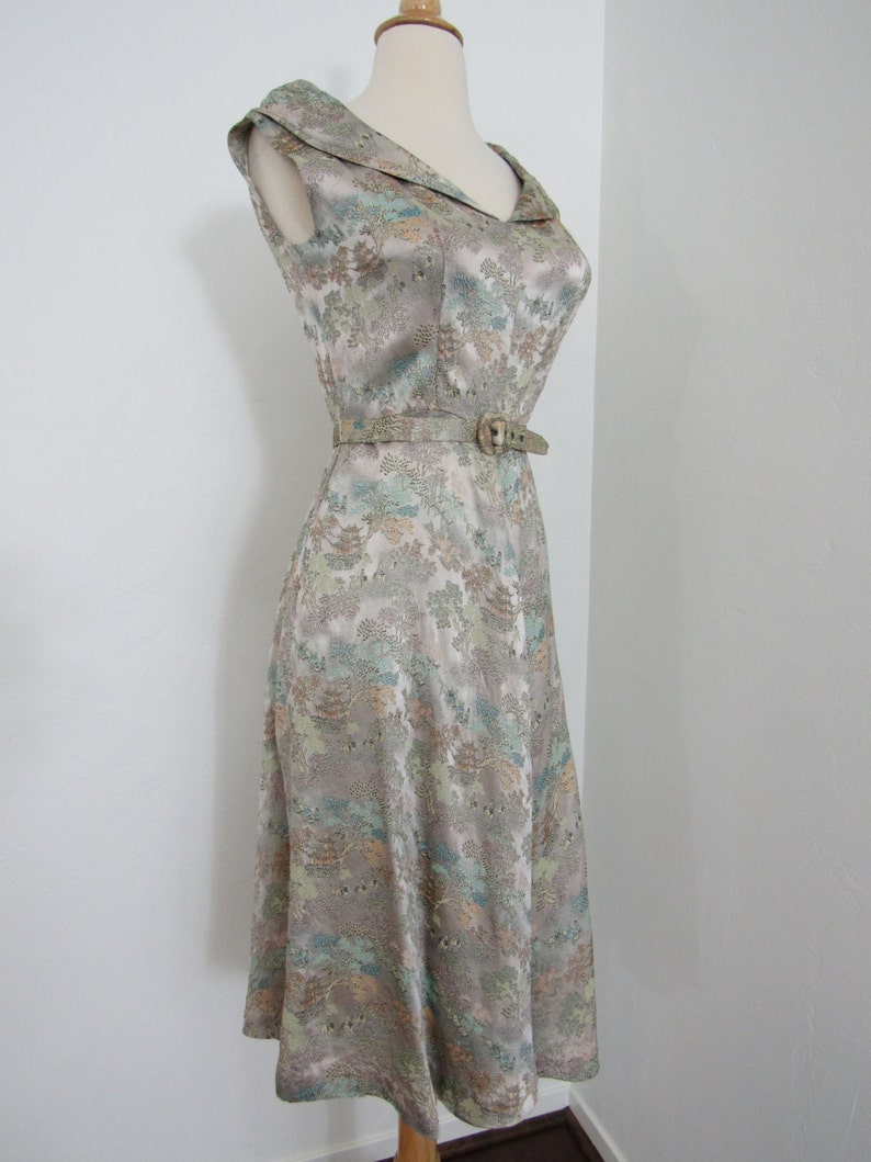 satin brocade dress