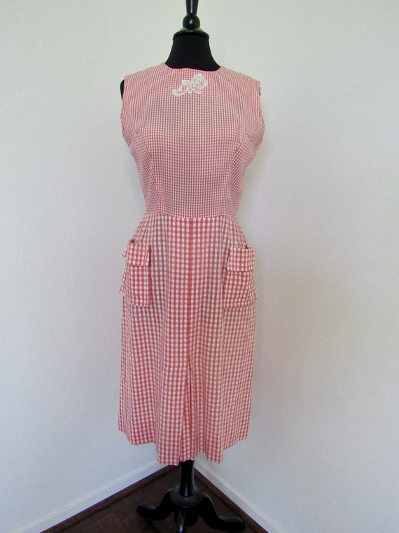 Early 1960s, Cool, Casual & Sassy, Coral, Checked… - image 3