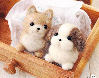 Shiba & Shih Tzu Puppy Buddies Needle Felting Kit