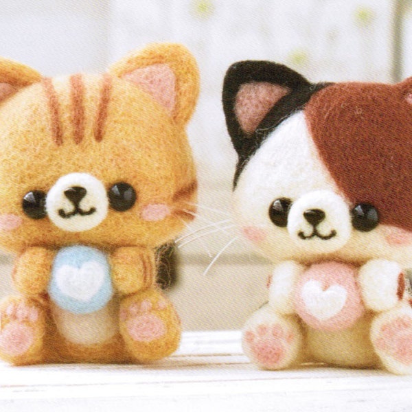 Cute Kitten Duo Needle Felting Kit