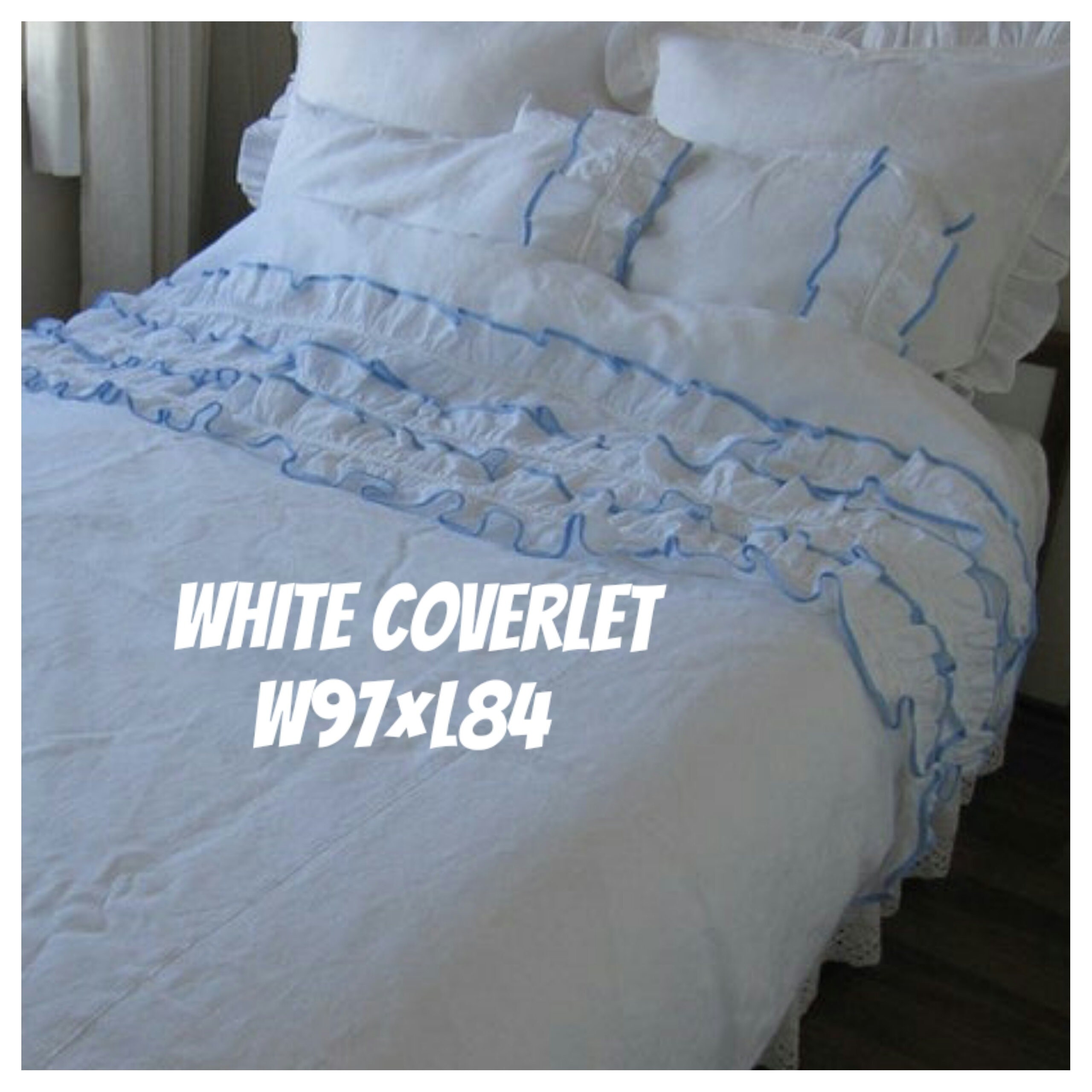 White Linen Coverlet Blanket Bedspread Bed Cover Summer Etsy