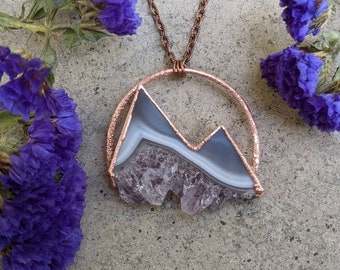Amethyst Mountain Pendant / Raw Amethyst Druzy / ACOTAR Inspired Jewelry