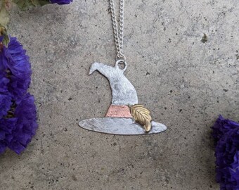 Silver Witches Hat Pendant - Autumn