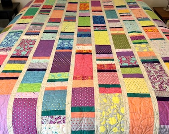 Edredón Tula Pink Inspired - Ropa de cama para dormitorio: Colcha moderna de algodón con diseño patchwork, tamaño Queen (67" x 91")