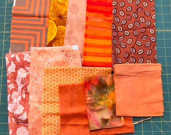 1 Pound Orange Fabric Scraps - Quilting Scraps - Cotton Scraps - Quilter's Fabric Scraps - Quiltsy Destash