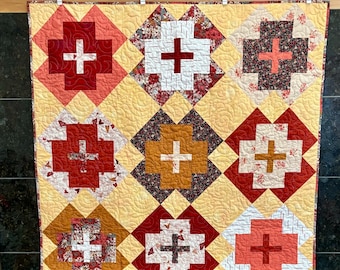Gender Neutral Baby Quilt 45” x 45” - Nightingale Quilt - Patchwork Babydecke - Krippenquilt - Bunte Babydecke