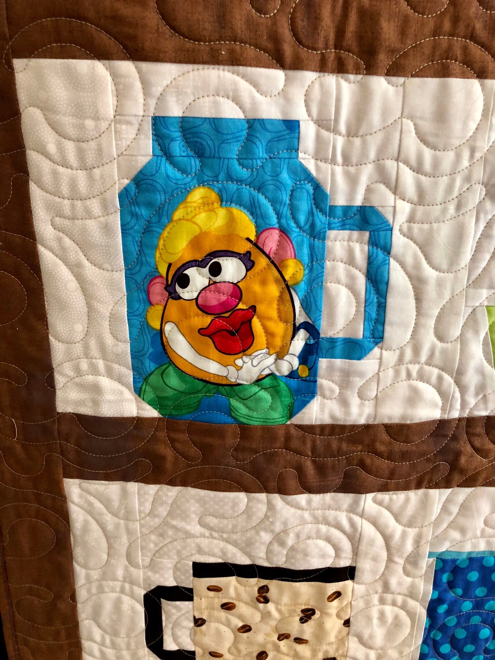 Coffee Quilt 37 X 41 Coffee Cup Quilt Coffee Etsy