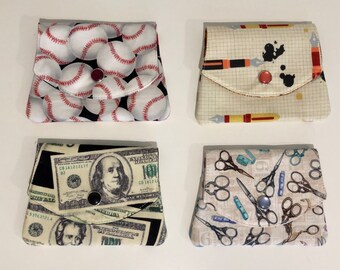Fabric Gift Card Wallet: Handmade Cotton Credit Card Holder