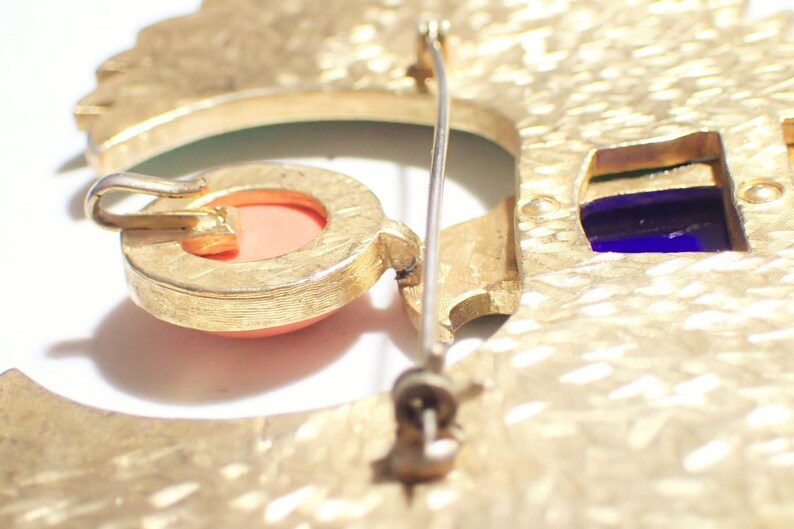 Vintage Brooch Pendant Egyptian Revival Hattie Carnegie Huge Brooch Figural Bird Horus Falcon