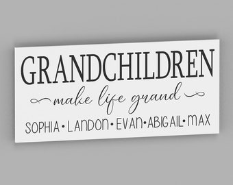 Personalized Grandparents Name Sign: Grandkids Gift