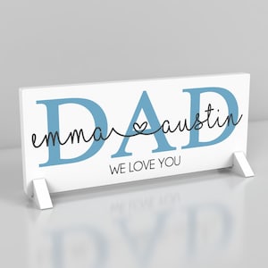 Personalized Fathers Day Gift From Kids Dad Unique Keepsake Customizable Decor Thoughtful Present for Fathers. Dads office desk decor
