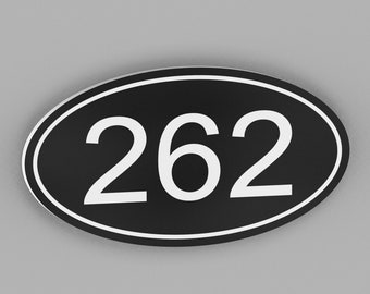 Modern House Numbers Plaque, Address Sign, Oval Address Sign