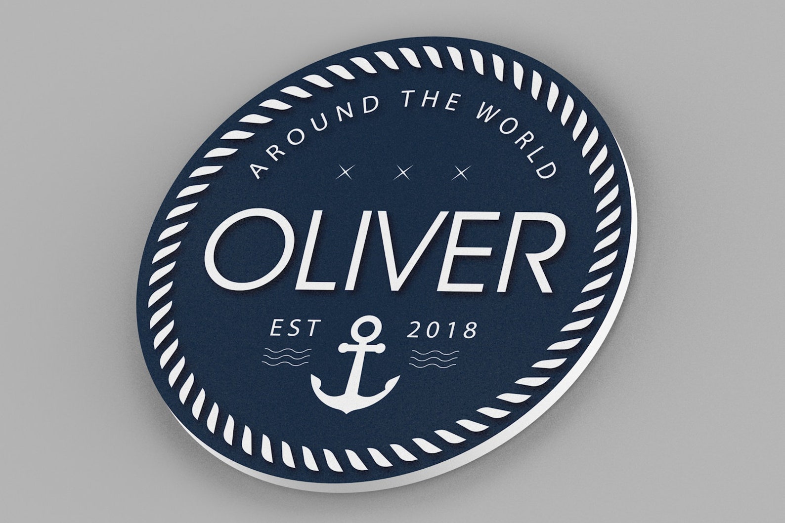 Round Name Sign Nautical Nursery Decor Baby Name Sign Etsy Canada