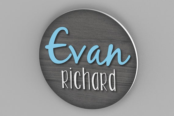 Nursery Wall Decor Round Name Sign Woodland Nursery Wall Art Baby Room Decor Personalized Gift for Kids