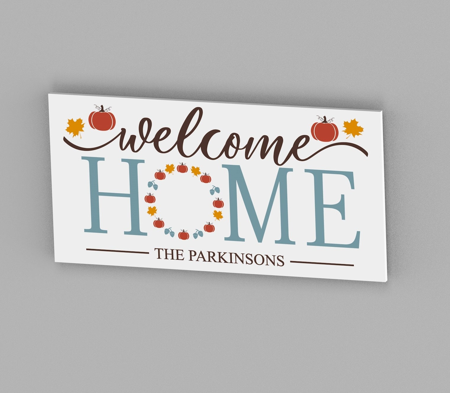 Personalized Fall Family Sign Welcome Home Decor