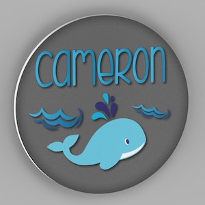Personalized Whale Nursery Name Sign: Nautical Baby Room Decor
