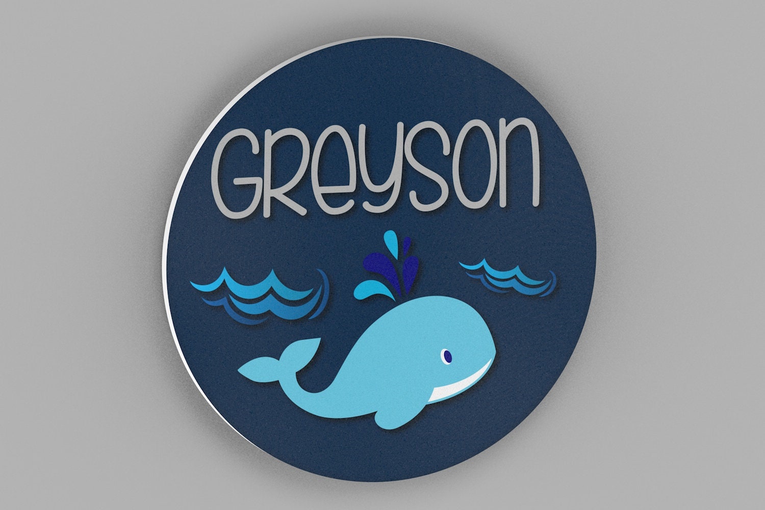 Nursery Name Sign Whale Nursery Wall Decor Nursery Wall Art