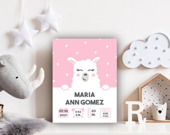 Personalized Baby Stats Sign: Newborn Bedroom Decor