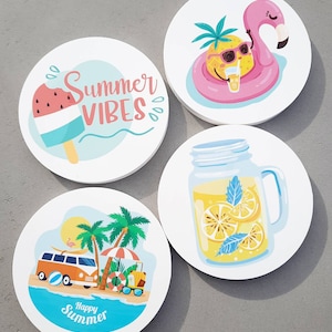 Outdoor Summer Drink Coasters - Summer Gift or Party Favor Ideas
