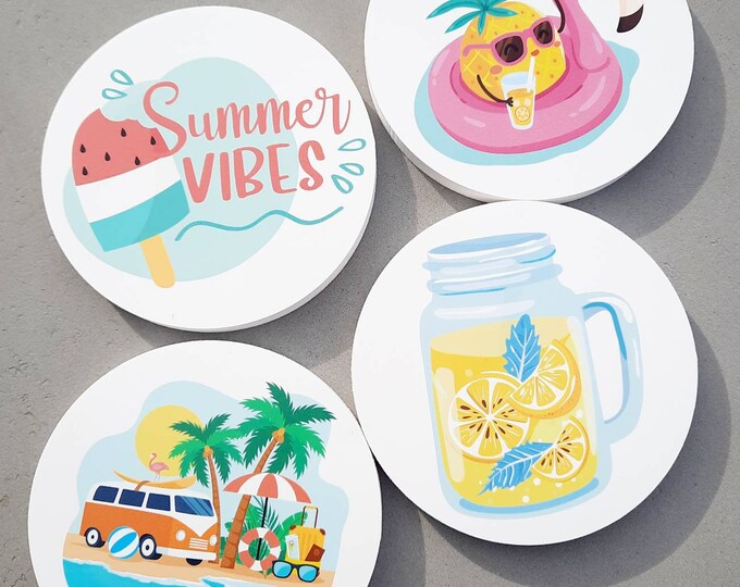 Outdoor Summer Drink Coasters - Summer Gift or Party Favor Ideas