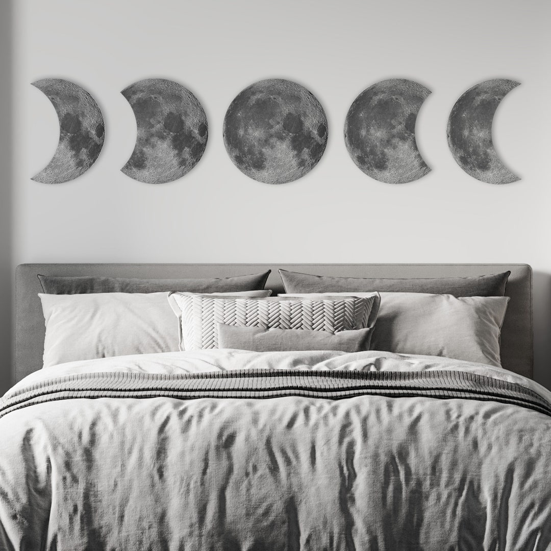 Moon Phases Wall Art Set Celestial Lunar Cycle Prints for Bedroom Wall ...