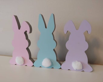 Easter Bunny Shelf Sitters: Modern Pastel Decor, Set of 3