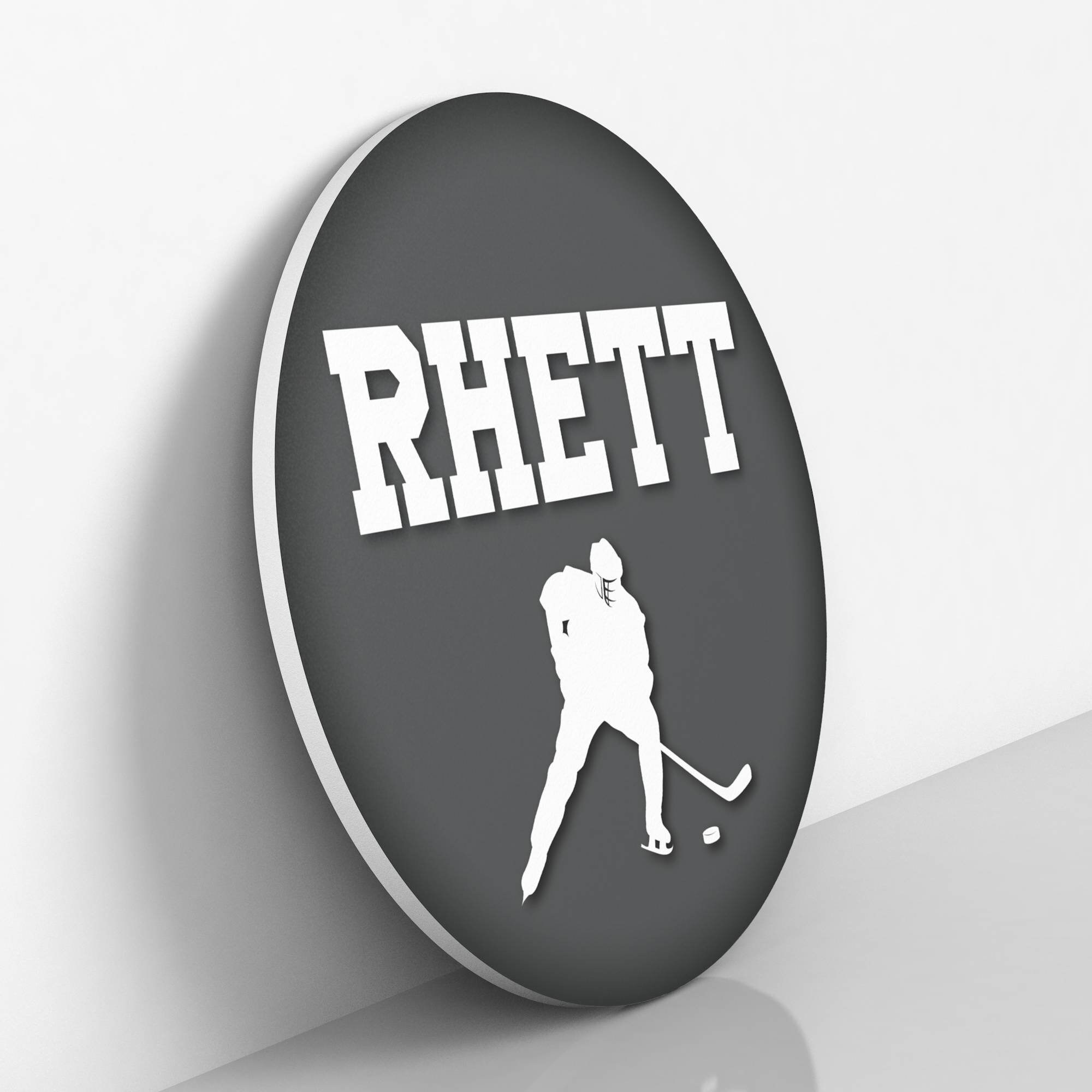 Round Personalized Hockey Name Sign Hockey Room Decor Etsy Canada