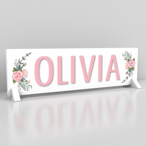 Nursery Name Sign Floral Nursery Decor Baby Girl Wall Art Personalized Girls Room Decoration