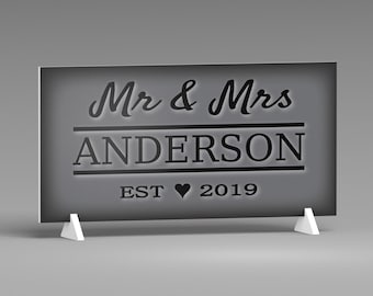 Personalized Wedding Gift For Couple, Established Wedding Sign, Mr & Mrs Wedding Sign, Bridal Shower Gift, Wedding Plaque, Wedding Decor