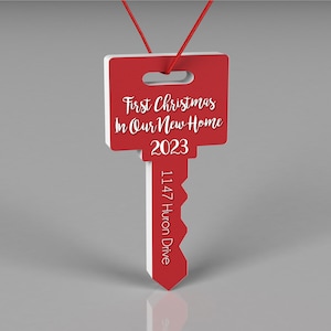 2024 New Home Christmas Ornament, Personalized Ornament, Key Shape Christmas Ornament, Housewarming Gift