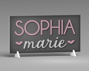 Nursery Decor - Free-Standing Name Sign, Personalized Baby Name Sign, Girls' Room Shelf Decor Letters