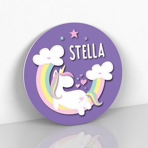 Unicorn Name Sign | Personalized Bedroom Decor | Girls Room & Nursery Wall Art | Unique Kids Name Signs