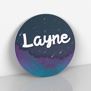 Personalized Name Sign for Kids and Baby Dreamy Night Sky Theme Nursery Decor Space Theme Kids Room