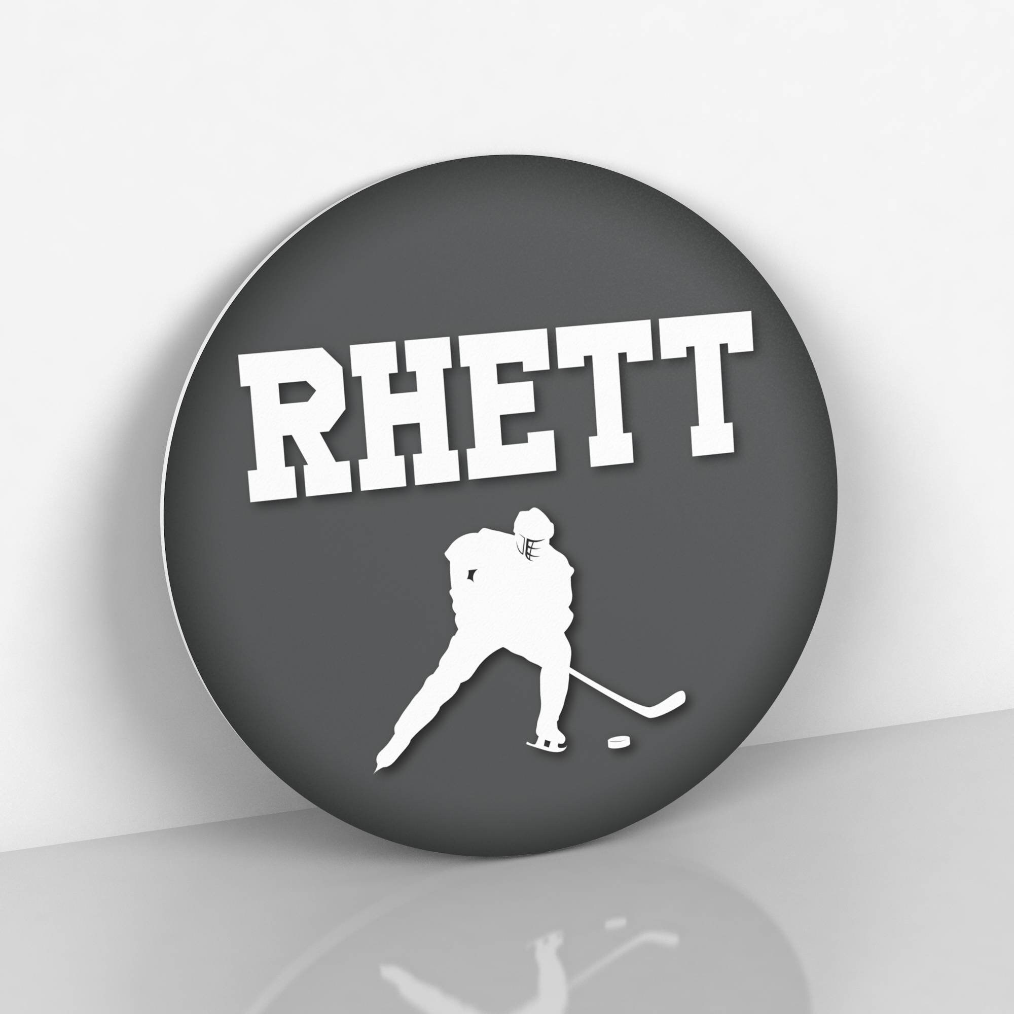 Round Personalized Hockey Name Sign Hockey Room Decor Etsy Canada