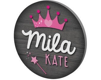 Personalized Princess Name Sign for Girls Room Decor