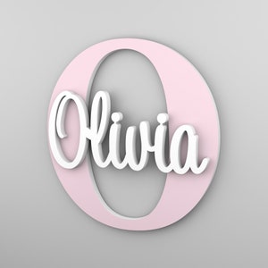 Name Sign for Nursery, Personalized Baby Gifts, Baby Shower Gift Idea, Custom Nursery Wall Decor image 1