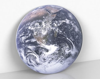 May include: A blue and white globe with a detailed view of Earth, showing continents, oceans, and clouds.