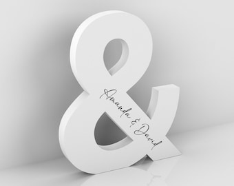 Personalized Ampersand Free Standing - Ampersand Decor - Valentines Day or Wedding Gift for Home Decor