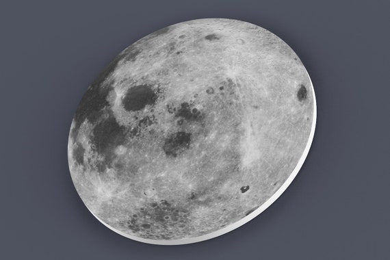 Moon Wall Hanging Full Moon Bedroom Art Modern Gray Moon