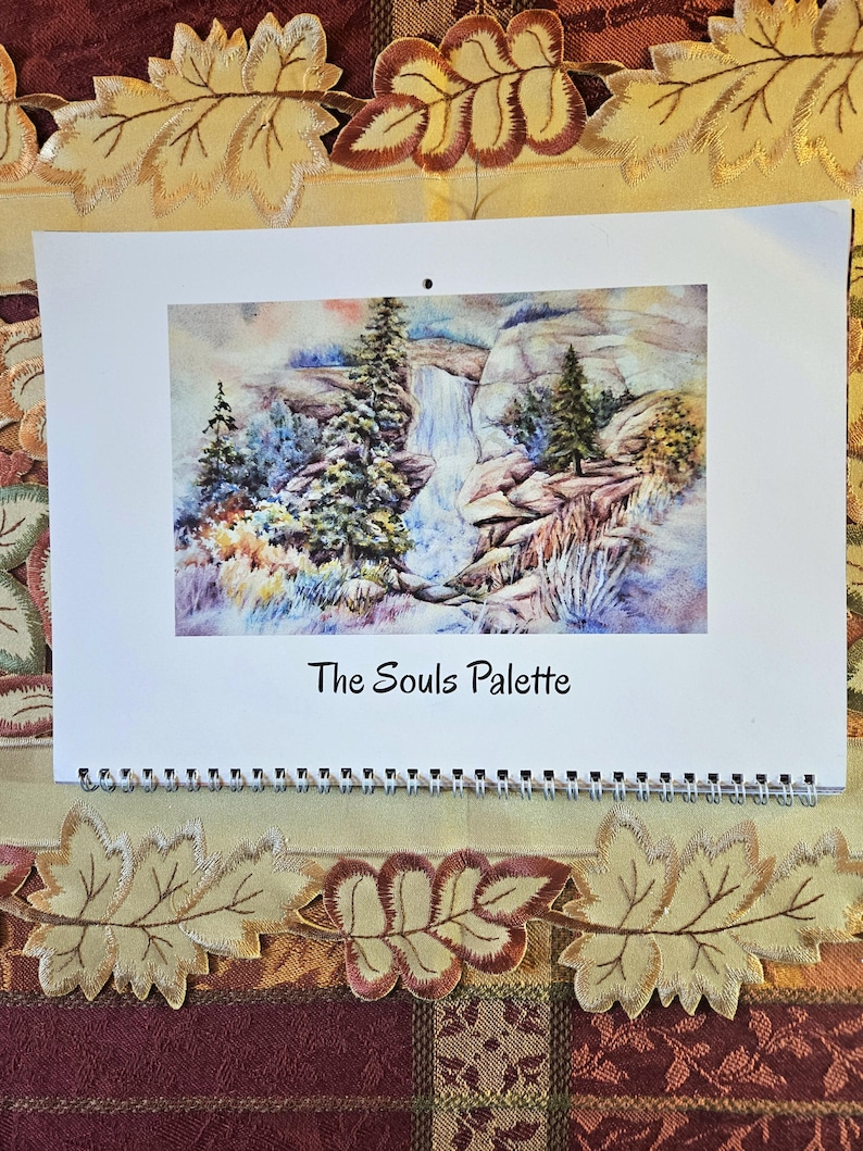 2025 Wall Calendar, Watercolor Art Calendar, Ringbound Monthly Calendar