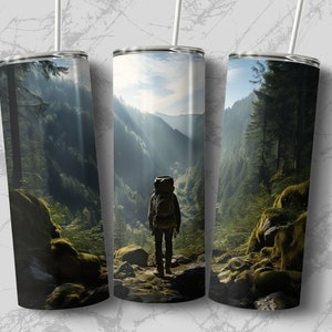 Hiking 20 oz Skinny Tumbler Sublimation Design, Straight & Tapered Wrap, Tumbler Wrap, Tumbler Png, Instant Download