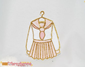 Magical Girl Sailor Fuku [Special Lucky Embroidery] Japanese Embroidered Original Patch 4in (96.7mm) (pastel, lolita, fairy kei) (Limited)