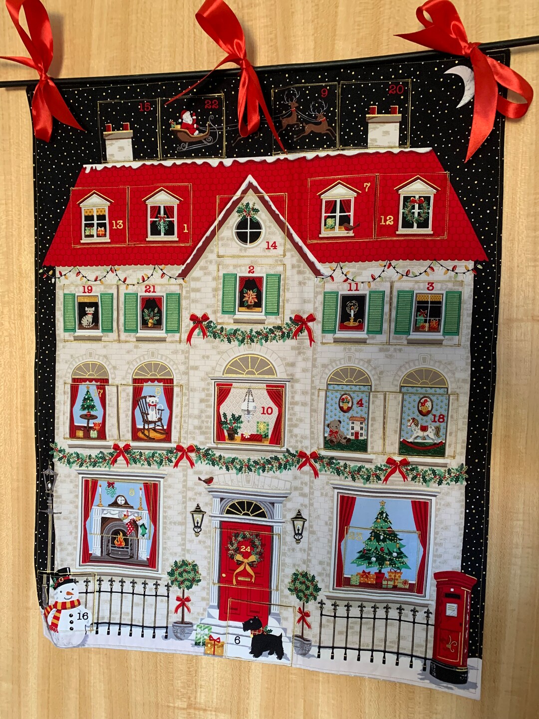 REUSABLE Handmade Christmas House Advent Calendar Etsy