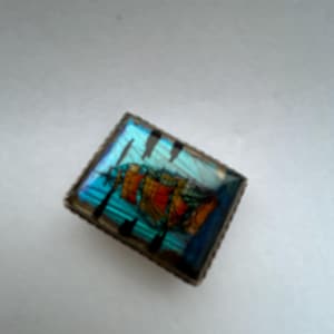 RARE Shipton of Birmingham butterfly wing sailing ship on silver brooch