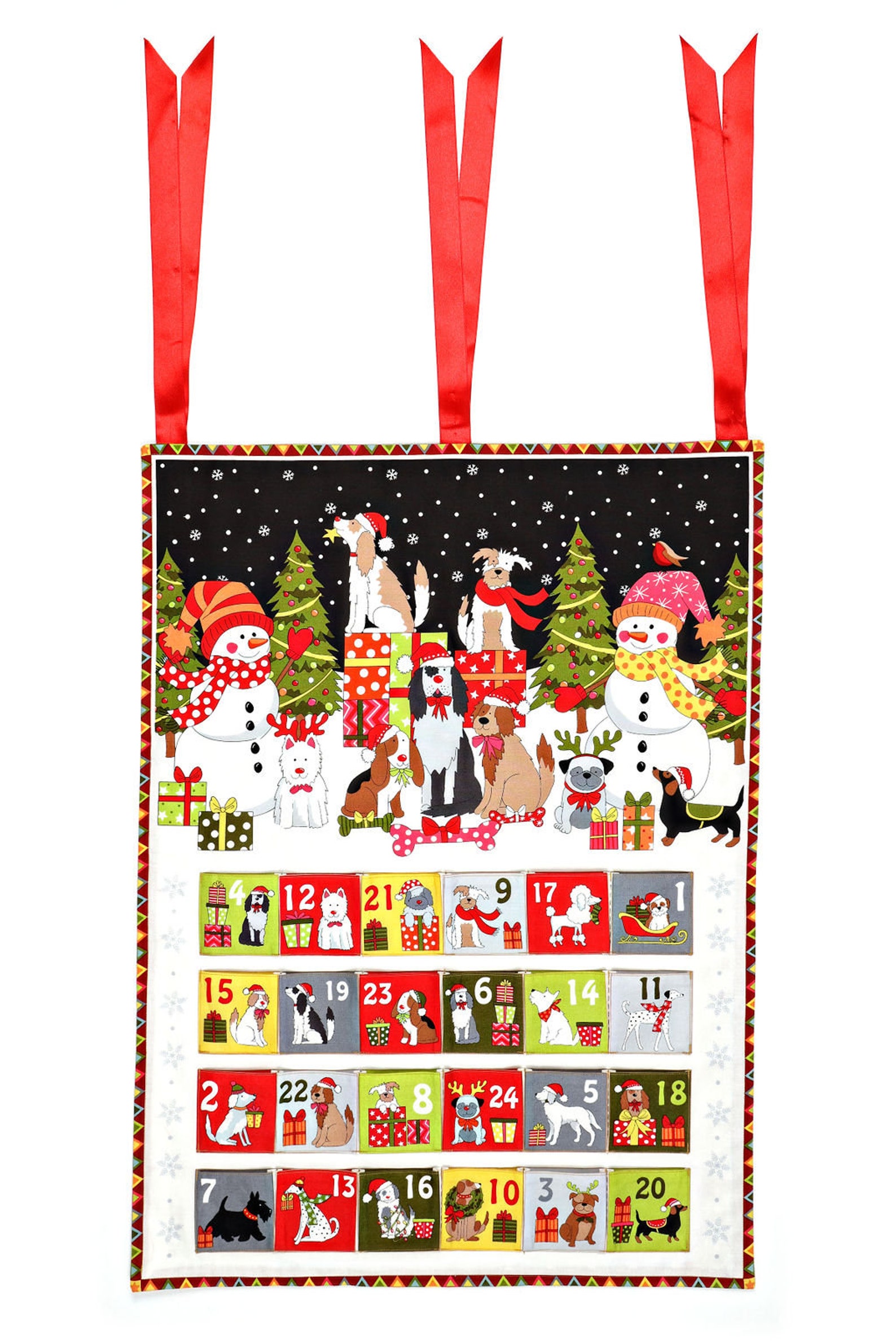 Christmas Advent Calendar Dogs Christmas reusable and Etsy