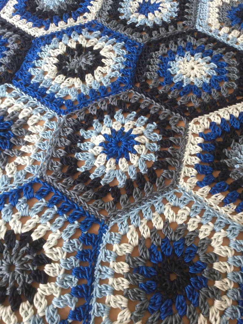 Crochet blanket baby colourful crochet afghan throw hexagon granny sqare 100/% cotton