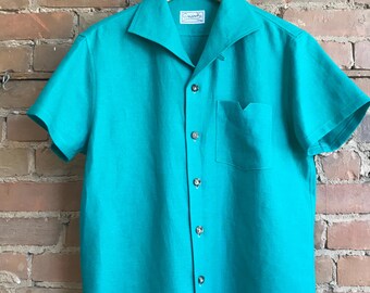 Open collar shirt, shark collar / FREE SHIPPING
