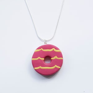 Party Ring Biscuit Necklace - Cute Novelty Necklace - Kawaii Jewellery - Novelty Jewellery - Party Kei Necklace - Fun Necklace - Pink
