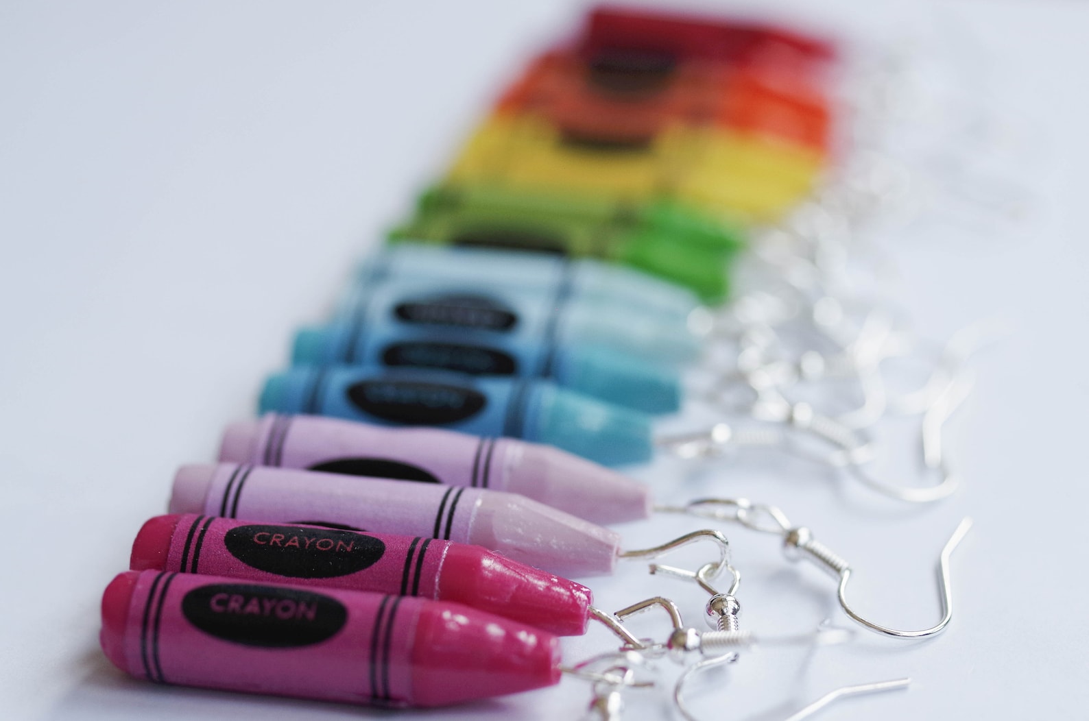 Rainbow Crayon Earrings Colourful Crayon Jewelry Crayon Jewellery