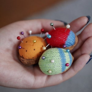 Walnut Pin Cushion, Mini Pin Cushion, Sewing Accessories, Sewing Gift, Embroidery Gift, Cute Recycled Gift